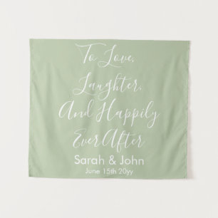 Custom Wedding Backdrop Chic Sage Reception Banner Tapestry
