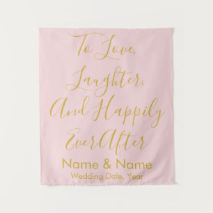 Custom Wedding Backdrop for Reception Blush Pink Tapestry