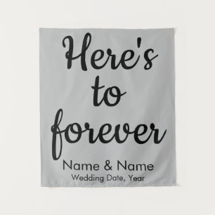 Custom Wedding Backdrop Here's to forever Ceremony Tapestry