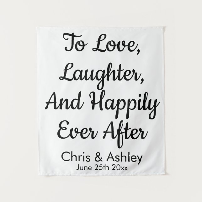 Custom Wedding Backdrop, Rustic Reception Banner Tapestry (Front)