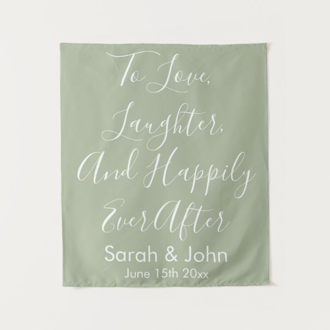 Custom Wedding Backdrop Rustic Reception Banner Tapestry (Front)