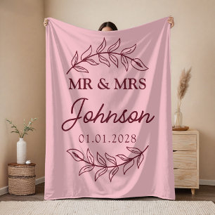 Custom Wedding Blanket Gift for Husband and Wife