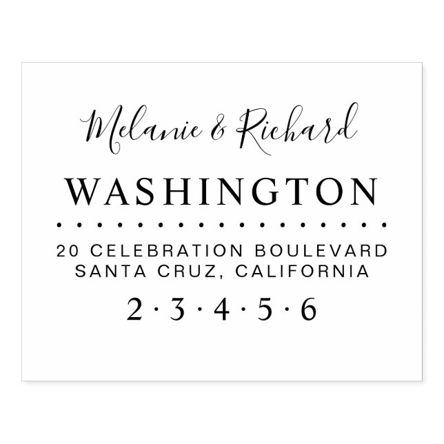 Custom Wedding Bride Groom Name Return Address Rubber Stamp (Imprint)