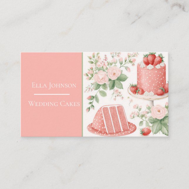 Custom Wedding Cake Business Card (Front)