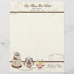 Custom Wedding Cake Modern Dot Stripe Swirls Letterhead