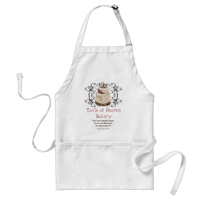 Custom Wedding Cake Modern Dot Stripe Swirls Standard Apron (Front)