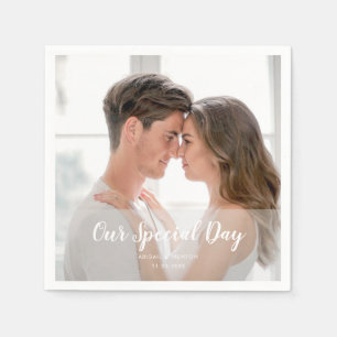 Custom Wedding Day Photo Napkins