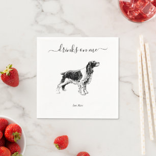 Custom Wedding Drinks On Me Dog Animal Pet  Napkin