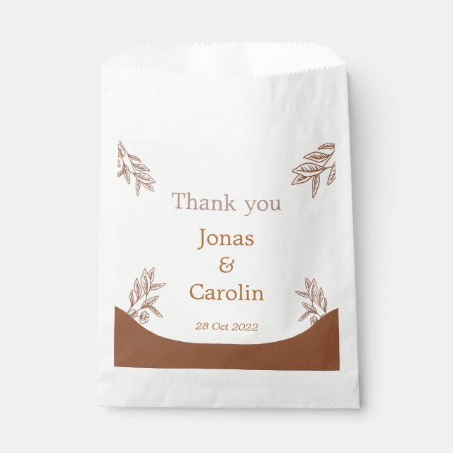 Custom wedding Elegant modern professional coffee Favour Bag (Front)