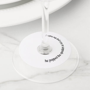 Custom Wedding Engagment Party Wine Glass Tag