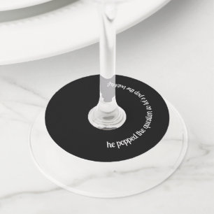 Custom Wedding Engagment Party Wine Glass Tag