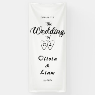 Custom Wedding Fabric Sign, Linen Wedding Welcome  Banner