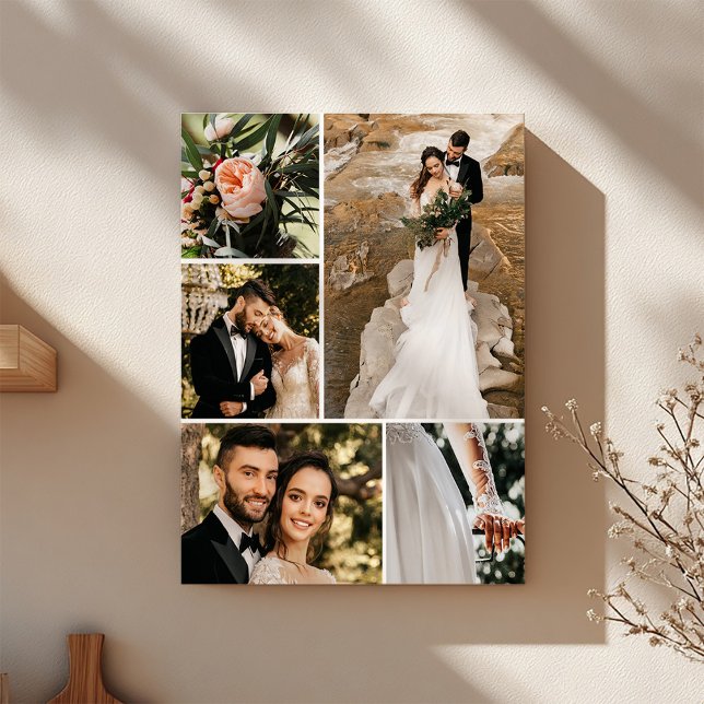 Custom Wedding Family Photo Collage  Canvas Print (Creator Uploaded)