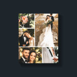 Custom Wedding Family Photo Collage  Canvas Print<br><div class="desc">Make your own keepsake canvas print with this minimalist elegant wedding family photo collage wall art. Customize with 5 favourite pictures of your celebration and make this a treasured piece of wall art for many years to come.</div>
