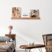 Custom Wedding Family Photo Monogram Picture Ledge