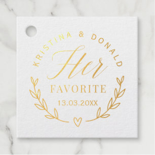 Custom Wedding Favour Her Favourite Classic Round  Tags