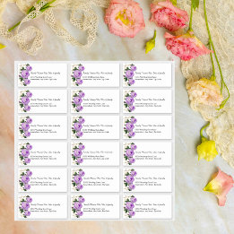 Custom Wedding Guest Address Labels Purple Floral