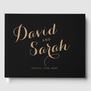 Custom Wedding Guest Book With Fancy Script Font
