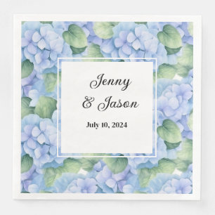 Custom Wedding Hydrangea Paper Napkins