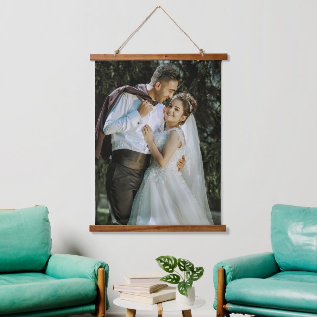 Custom Wedding Image Hanging Tapestry For Keepsake (Living Room)