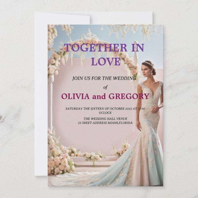 Custom Wedding Invitation Cards | Personalized  (Front)