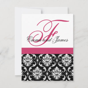 Custom Wedding Invitation Monogram  Fushia #2