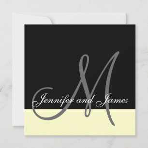 Custom Wedding Invitation Monogram Names Cream