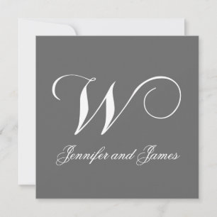 Custom Wedding Invitation Monogram W Names
