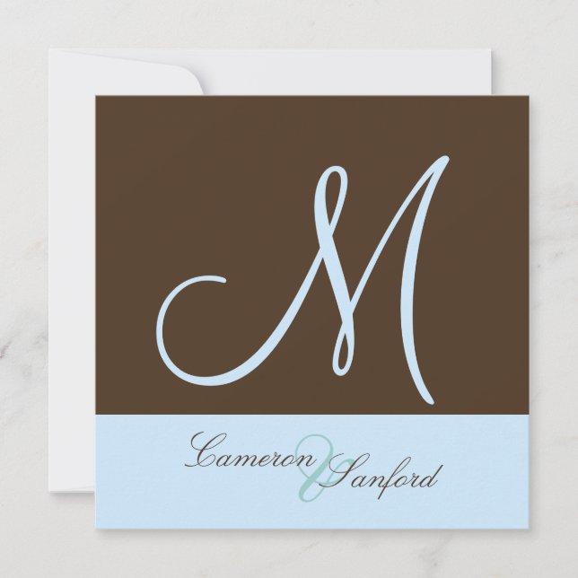 Custom Wedding Invitations Monogram/lilac (Front)