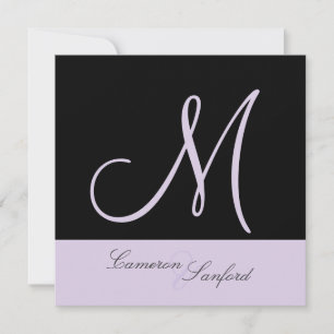 Custom Wedding Invitations Monogram/lilac