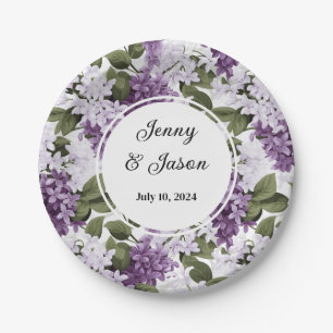 Custom Wedding Lilacs Paper Plates