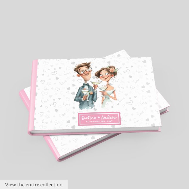 Custom Wedding Livre d'invité Funny Watercolor Cou (Custom Wedding Guest Book Funny Watercolor Couple)
