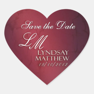 Custom Wedding Logo Stickers - Heart shaped