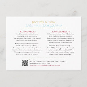 Custom Wedding Map: BIG SUR California Enclosure Card