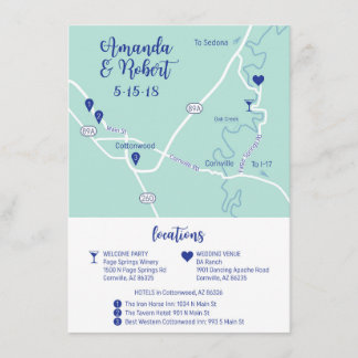 Custom Wedding Map Enclosure Card