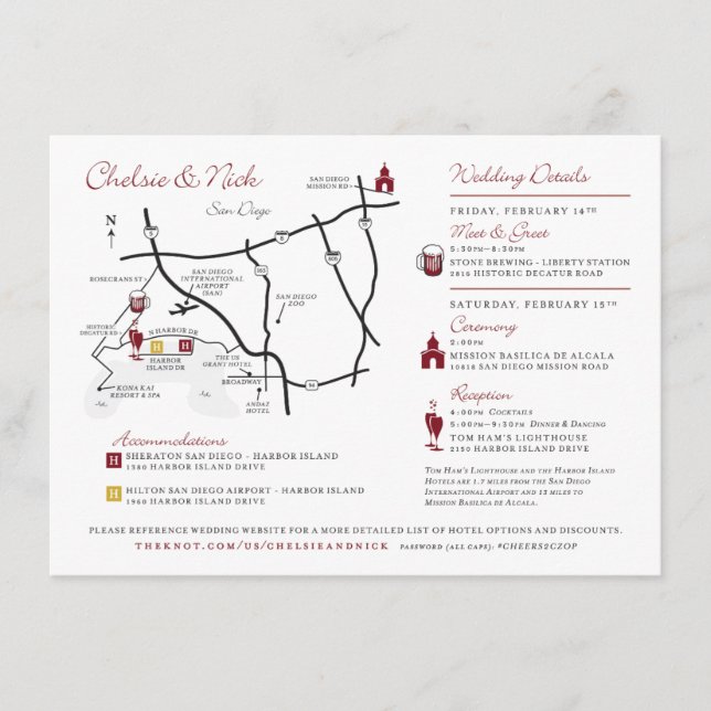 Custom Wedding Maps Designed for YOU Enclosure Card (Front)