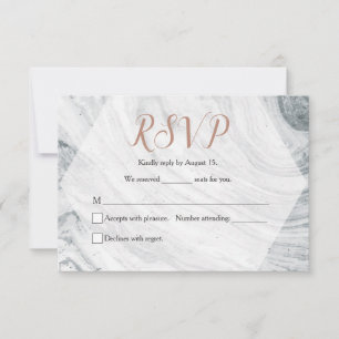 Custom, Wedding, Marble RSVP, Chic RSVP Card