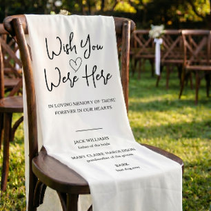 Custom Wedding Memorial Fabric Chair Banner Short Table Runner