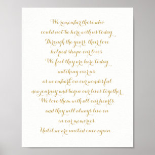 Custom Wedding Memorial Sign Gold