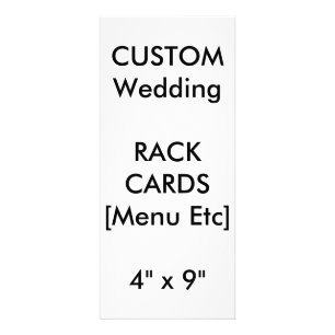 Custom Wedding Menu & Program Cards 9"x4" Vertical