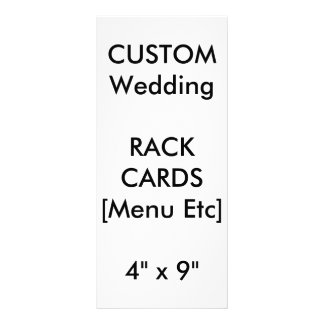 Custom Wedding Menu & Program Cards 9"x4" Vertical