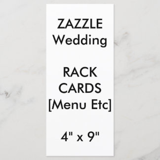 Custom Wedding Menu & Program Cards 9"x4" Vertical