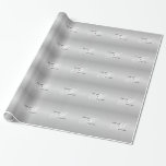 Custom Wedding Monogram Grey Black and White Wrapping Paper<br><div class="desc">An elegant and stylish wedding monogram design in black and white on a gradient background in light non-metallic silver grey to mid grey. This has template spaces for the bride and groom names and a nice swirly script style custom initial letter.</div>