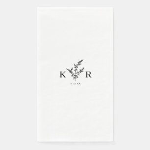 Custom Wedding Monogram Name Etched Flower Napkin