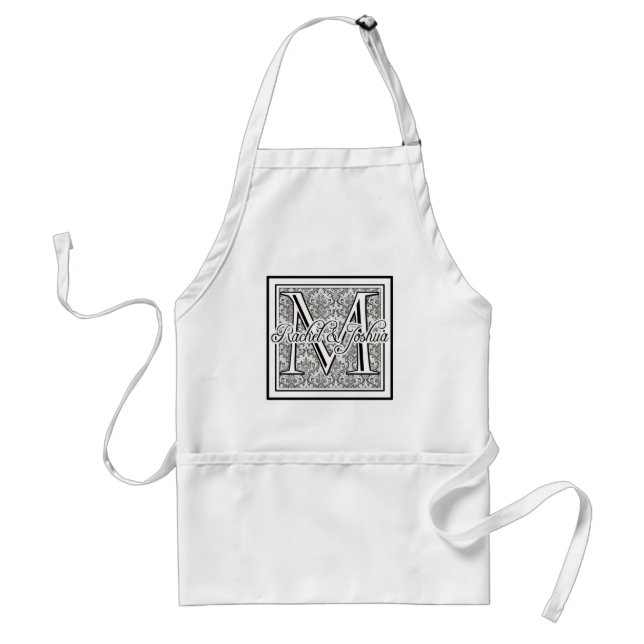 Custom wedding monogram standard apron (Front)
