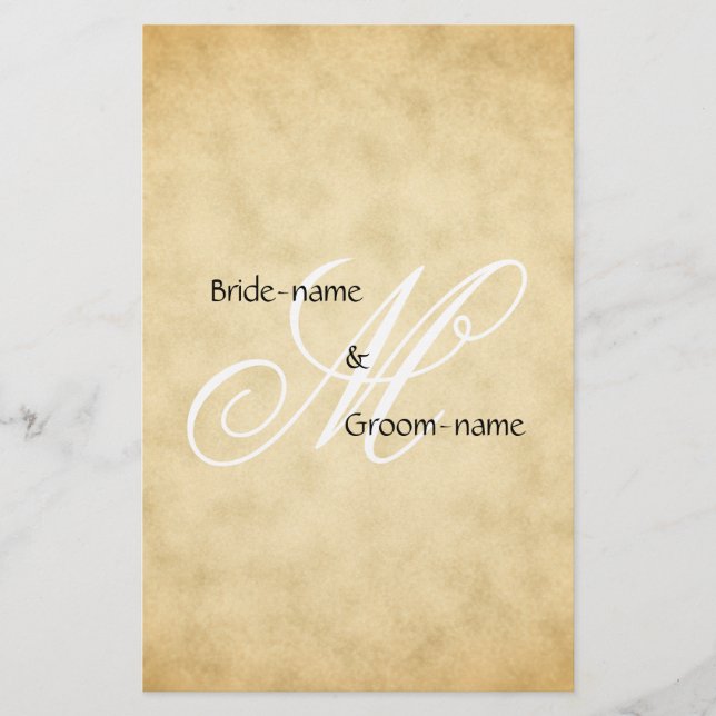 Custom Wedding Monogram Vintage Style (Front)