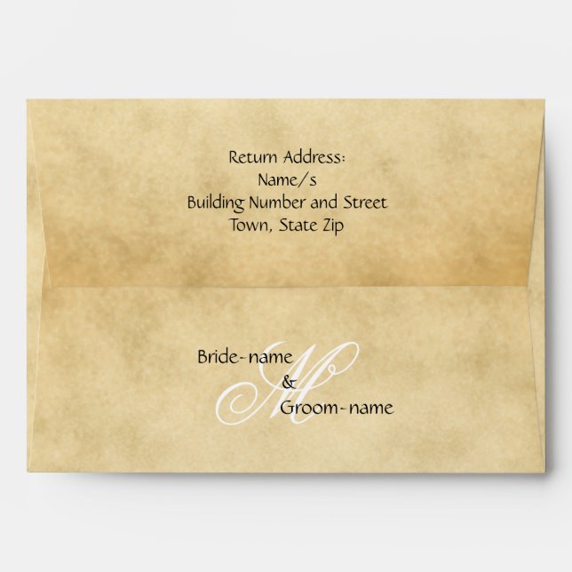 Custom Wedding Monogram Vintage Style Envelopes (Back (Top Flap))