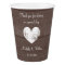 Custom wedding monogram wood grain paper cups