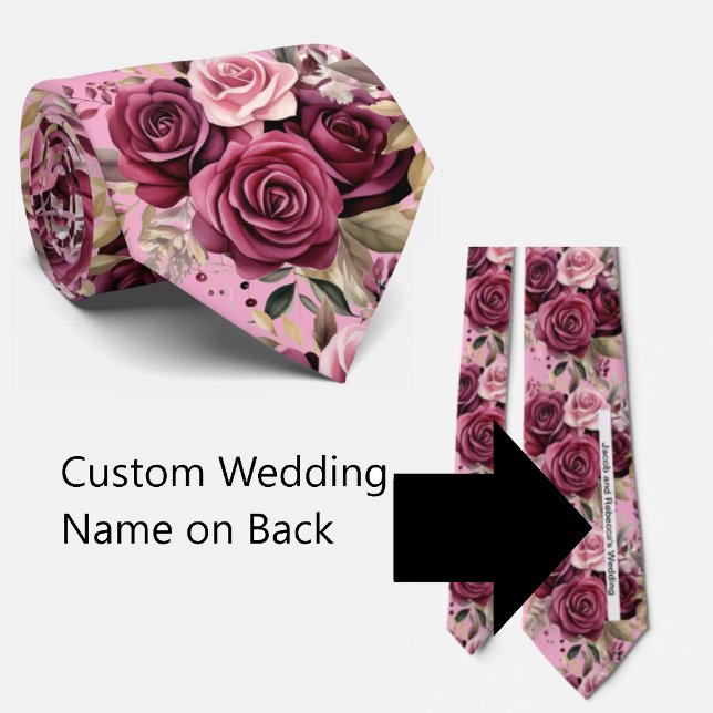 Custom Wedding Name on Back of Neck Tie (Creator Uploaded)