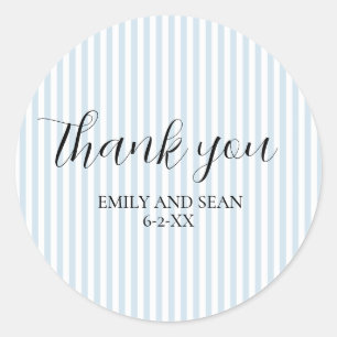 Custom Wedding Name Thank You Classic Round Sticker